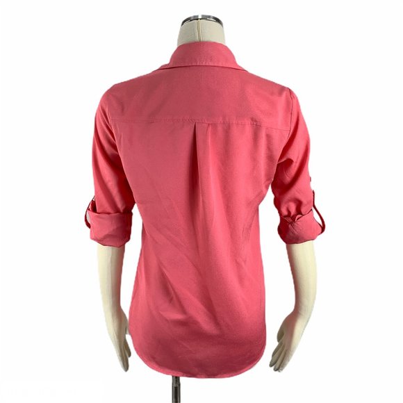 New York & Company Small Pink Blouse Button Front - Picture 4 of 7